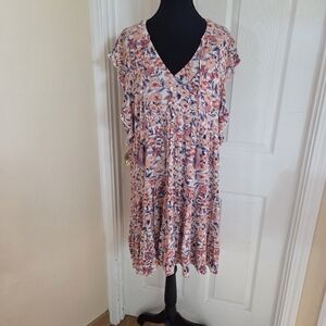 Knox Rose Multicolor Floral Dress Cottagecore Boho Vacation Size XL